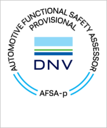 DNVの機能安全(ISO26262)プロビジョナルアセッサーのロゴです。